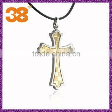 Fashion Punk Rock Mens 316L Silver titanium Steel Polished Chain Cross Necklaces Pendants