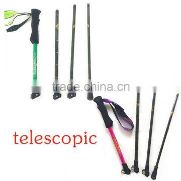 Popular Four Sections Carbon Fiber Telescopic Trekking Pole Nordic Walking Stick photo-3