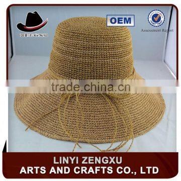 many colors girls hand crochet straw hat