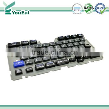 Plastic + rubber (P+R) Keypad , silk screen printing Keyboard with UV coating,