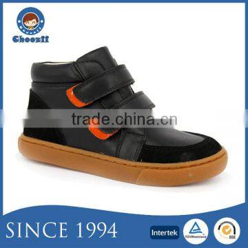 2016 European Trendy SY1301-M-1B Boys Leather High Ankle Casual Shoes with Plain Design
