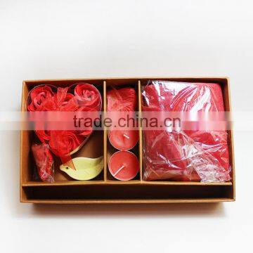 promotional hot stone massage set with soapflower +Incense+candle