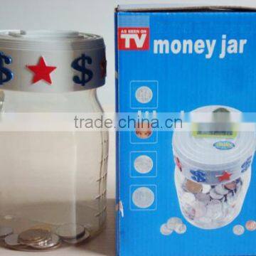 Digital coin counting money jar