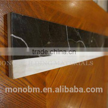 China volaks white and nero margiua black laminated floor marble border tiles flower designs