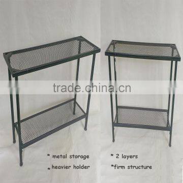 Best Selling 2 Tiers Mesh Panel Metal Storage Rack