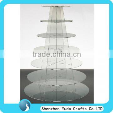 counter top custom 7 tier round clear acrylic cake stand wedding for sale