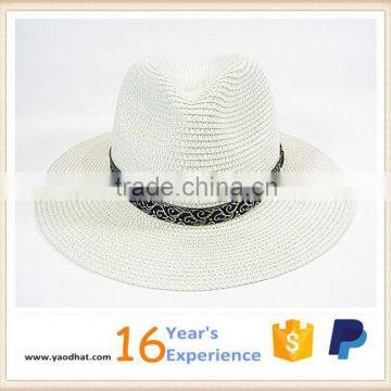 new cheap fashion wholesale striped white paper panam custom partyhot uniex straw hat