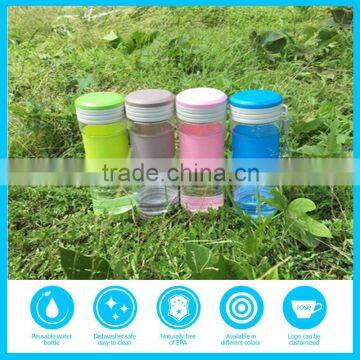 600ml Bpa Free Portable Plastic Sport Water Bottle with Straw and Silicon Sleeve