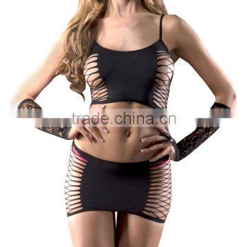 Taiwan Manufacturer Seamless Black Sexy Short Mini Night Dress photo-2