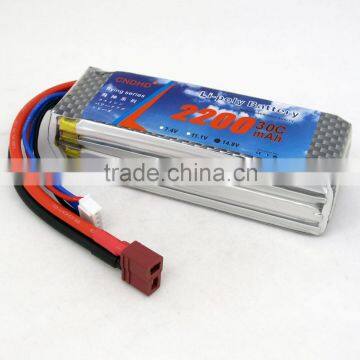 CNDHD 14.8V 30C 2200MAH 4S Lipo Battery Pack High Power for RC Fixed Wing Aircraft Copter Models