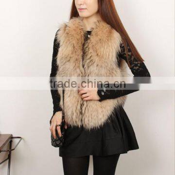 wholesale new style raccoon fur vest women TT2