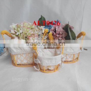 Home Design Iron Flowers Basket for Food Storage