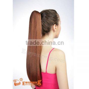 Blonde Long Straight Synthetic Claw Clip Pony Tail Hair Pieces photo-2