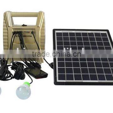 8w solar power system with 2 LED lamps,phone charger 2014 new design hot sales portable for africa markets