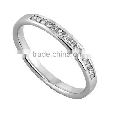 Bar Setting Wedding Women's Ring in Stainless Steel