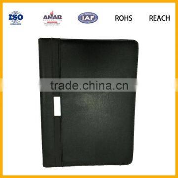 Factory promotional leather notebook cover file folder cover document cover with card holder