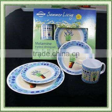 flower design melamine dinner set