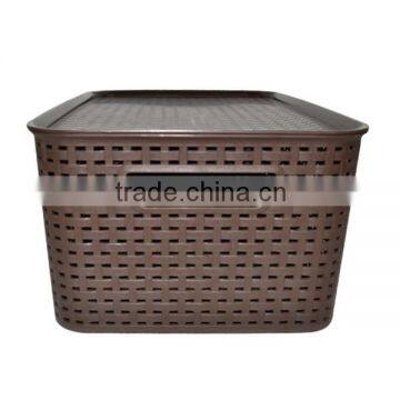 Simple Storage Box For Dirty Clothes Plastic Rattan Storage Basket With Lid photo-5