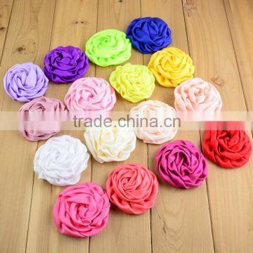 Decorative Flower 7.5cm Wide Satin Silk Roses Flower for Clothes/hair Accessories photo-3