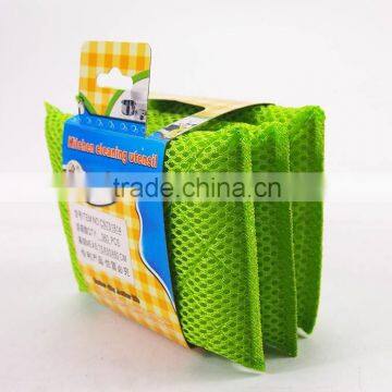 2016 New China Manufacturers Set Of 3PCS Kitchen Cleaning Sponge Scouring Pad