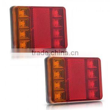 2 Waterproof 8 LED Taillights Rear Tail Light DC12V for Trailer Truck Boat