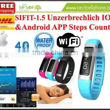 SIFIT-1.5 Unzerbrechlich IOS APP Steps Counter Bluetooth 4.0 With WIFI hotspot Calories Counter. Steps Counter Unzerbrechlich.