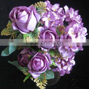 rose bush in Royal Purple,rose bush ,silk cabbage rose ,rose bouquet