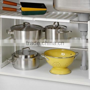 Kawachi Stainless Steel Sink Shelf Retractable Storage Rack