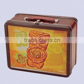 with handle and lock wholesale metal tin lunch box