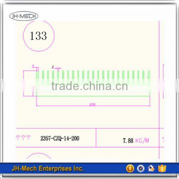 Current profile aluminum extruded large heat sinks in 200 width