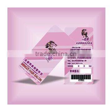high quality hair salon fashion designed barcode membership card/signature card