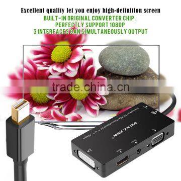 Voxlink 4 in 1 Thunderbolt Gold Plated Mini DisplayPort to HDMI Audio VGA DVI Cable Adapter photo-3