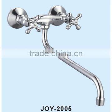 Wall Moulted TWO CROSS HANDLE Brass/ZINC Kitchen Faucet photo-6