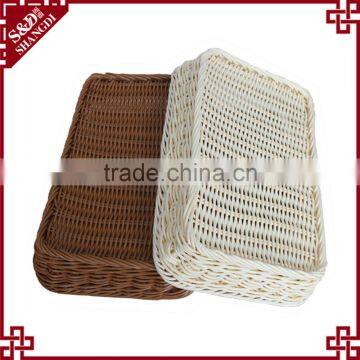 Cheap Wholesales Plastic Rattan Handwoven Basket for Storage Bath Room Accessories photo-4