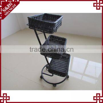 Top Quality Eco-friendly 3 Tier Bread Racks Rectangular Display Basket photo-3