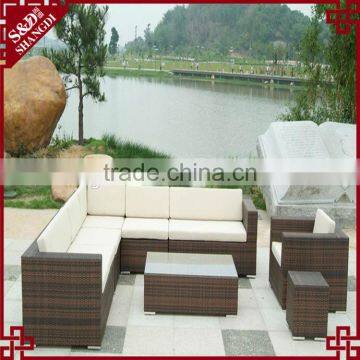 S&D Cheap poly rattan furniture with cushion, garden art furniture