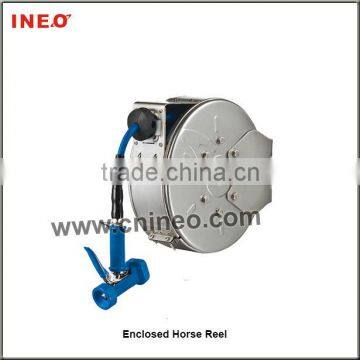 Restaurant Clean Foor Rewindable Water Hose Reel(Stainless Steel,9.1M)