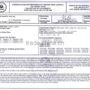 EPA Certificate
