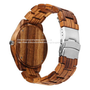 Wooden Watch 2017 Bamboo Zebrano Wood New Fashion Watch photo-4