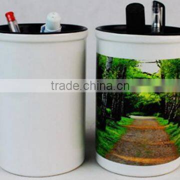 New Design Personalized Sublimation Ceramic Brush Pot Pen Holder