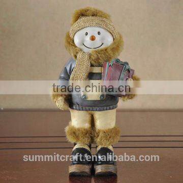 Set of 3 Christmas Table Decoration Resin Christmas Snowman Figurine photo-3