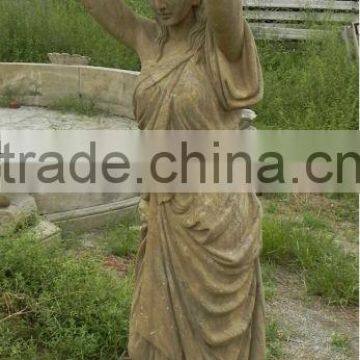 antique stone angel sculpture column