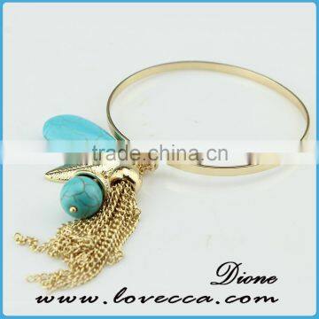 Wholesale Tassel Design Artificial Semi-precious Stone Turquoise Bangle