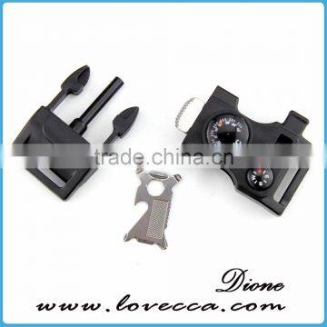 For Paracord Bracelet Flint Fire Starter Whistle Buckle Compass Therometer Screwdriver Buckle photo-3