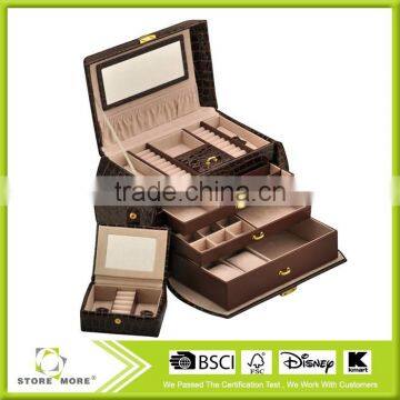 High Quality Crocodile Faux Leather Jewelry Box photo-4