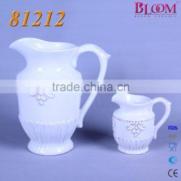 Cheap ceramic white pitcher