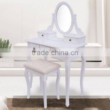 Wooden Modern Folding Mirror Dresser Table Set photo-3