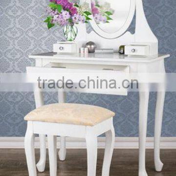 Wooden Modern Folding Mirror Dresser Table Set photo-6