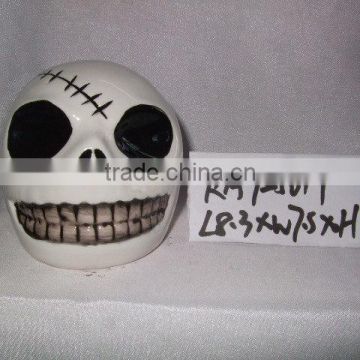 hand painted ceramic skull decoration for halloween decoration