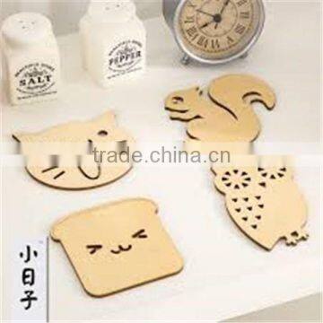 2017 Wooden Cute Animal Cup Coaster Made in China photo-1